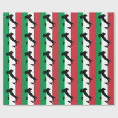 Papier Cadeau Italie Rouge Blanc Vert Rayures (Plat)