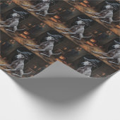 Papier Cadeau Italien Greyhound Citrouille Halloween effrayant (Coin)