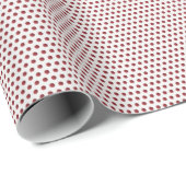 Papier cadeau ivoire à pois rouges simples (Coin rond)