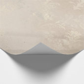 Papier Cadeau Ivoire et Grunge blanc Distressed Damask (Coin)