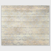Papier Cadeau Ivory Foxier Métallurgique Damas Or Bois Rustique (Plat)