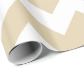 Papier Cadeau Ivory Mocha Neutral Chevrons (Coin rond)