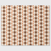Papier Cadeau Ivory Tan Brown Burn Orange Ogee Wave Motif (Plat)