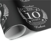 Papier Cadeau Ivory Traditionnel mariage anniversaire 10 ans (Coin rond)