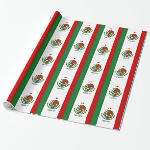 Papier Cadeau j' aime le drapeau mexicain