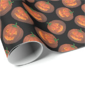 Papier cadeau Jack-O-Lantern Papier citrouille (Coin rond)