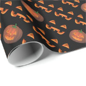 Papier cadeau Jack-O-Lantern Papier citrouille (Coin rond)