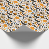 Papier Cadeau Jack o lanterns chauves-souris fantômes automne mi (Coin)