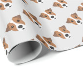 Papier Cadeau Jack Russell Chien (Coin rond)