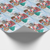Papier Cadeau Jack Russell Chien dans la neige Maison de chien d (Coin)