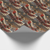 Papier Cadeau Jack Russell Chien Festive de Noël (Coin)