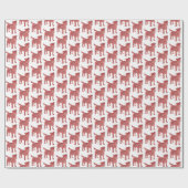 Papier Cadeau Jack Russell Chien Silhouette Noël Blanc (Plat)