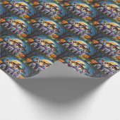 Papier Cadeau Jack Russell Chiens Citrouille Halloween Drôle (Coin)