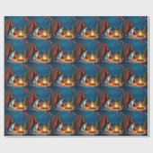 Papier Cadeau Jack Russell Christmas Camping Night Painting (Plat)