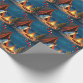 Papier Cadeau Jack Russell Christmas Camping Night Painting (Coin)