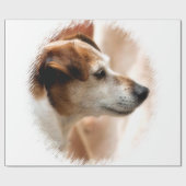 PAPIER CADEAU JACK RUSSELL TERRIER CHIEN (Plat)