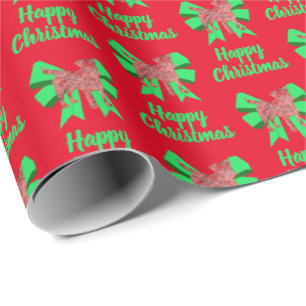 Papier Cadeau Jack Russell Terrier Noël Chien & Arc Vert Rouge