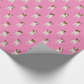 Papier Cadeau Jack Russell Terriers rose ou n'importe quelle cou (Coin)