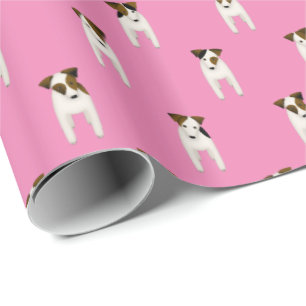 Papier Cadeau Jack Russell Terriers rose ou n'importe quelle cou