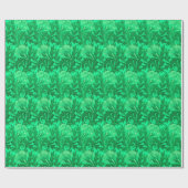 Papier Cadeau Jacobean Flower Damask, Emerald et Lime Green (Plat)