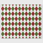 Papier Cadeau Jacquard blanc rouge rouge festif plaid (Plat)