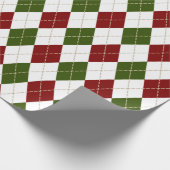 Papier Cadeau Jacquard blanc rouge rouge festif plaid (Coin)
