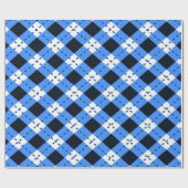 Papier Cadeau Jacquard bleu (Plat)