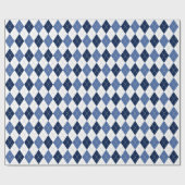 Papier Cadeau Jacquard bleu blanc plaid (Plat)