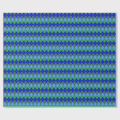 Papier Cadeau Jacquard bleu et vert blanc scintillant élégant (Plat)