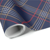 Papier Cadeau Jacquard bleu rouge Motif (Coin rond)