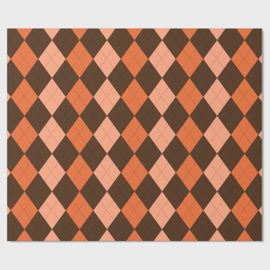 Papier Cadeau Jacquard d'automne rétro orange et Brown (Plat)