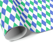 Papier Cadeau Jacquard de golf Blue & Green (Coin rond)
