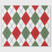 Papier Cadeau Jacquard de Noël aux couleurs des vacances (Plat)