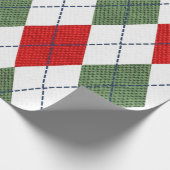 Papier Cadeau Jacquard de Noël aux couleurs des vacances (Coin)