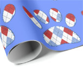 Papier Cadeau Jacquard Empreinte de patte de chien (Coin rond)