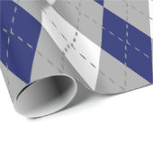 Papier Cadeau Jacquard Navy Blue Charcoal Dk Grey What XL (Coin rond)