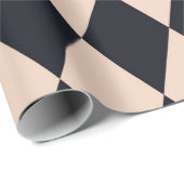Papier Cadeau Jacquard noir et beige Motif en bande diamant (Coin rond)