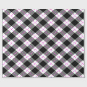 Papier Cadeau Jacquard noir/rose (Plat)