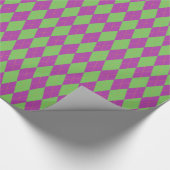 Papier Cadeau Jacquard pourpre et vert (Coin)