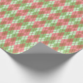 Papier Cadeau Jacquard Rose Et Vert (Coin)