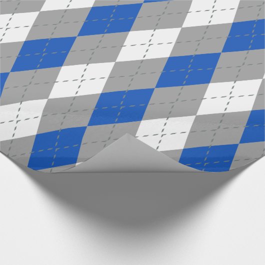 Papier Cadeau Jacquard Sapphire Blue Charcoal Dk Grey Wht XL (Coin)