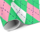 Papier Cadeau Jacquard XL Emerald Green Navy Blue What (Coin rond)