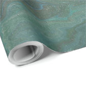 Papier Cadeau Jade 2 Vert Profond Abstrait (Coin rond)