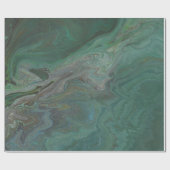 Papier Cadeau Jade 2 Vert Profond Abstrait (Plat)