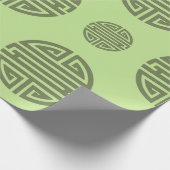 Papier Cadeau Jade Green Chinese Shou Longevity Character (Coin)