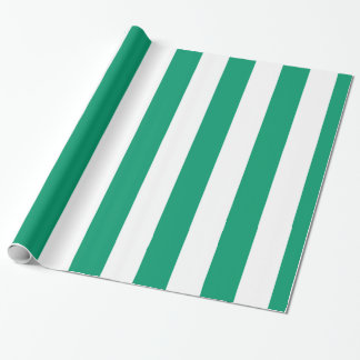 Papier Cadeau Jade Green White Extra Grand Motif en bande