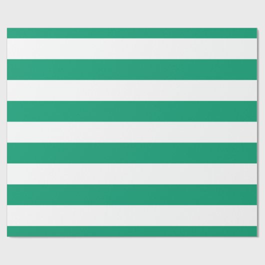 Papier Cadeau Jade Green, White XL Stripes Motif (Plat)
