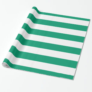 Papier Cadeau Jade Green, White XL Stripes Motif