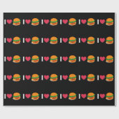 Papier Cadeau J'adore Burger Cheeseburger Manger Malsain (Plat)