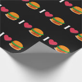 Papier Cadeau J'adore Burger Cheeseburger Manger Malsain (Coin)